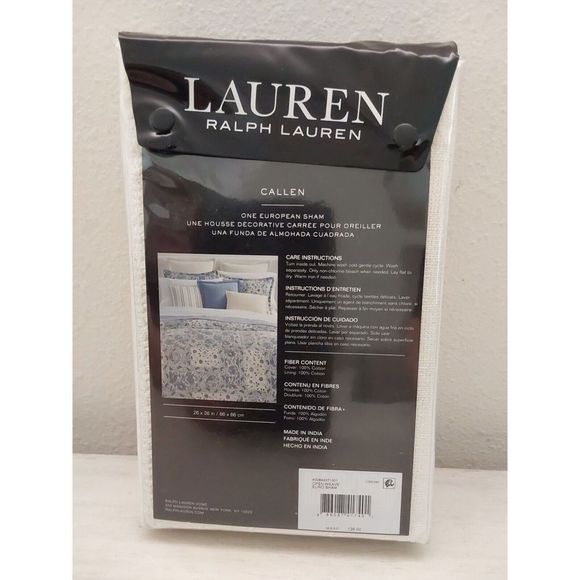 Ralph Lauren CALLEN Cotton OPEN WEAVE Cream Euro European Pillow Sham 26"x26" - Picture 6 of 9